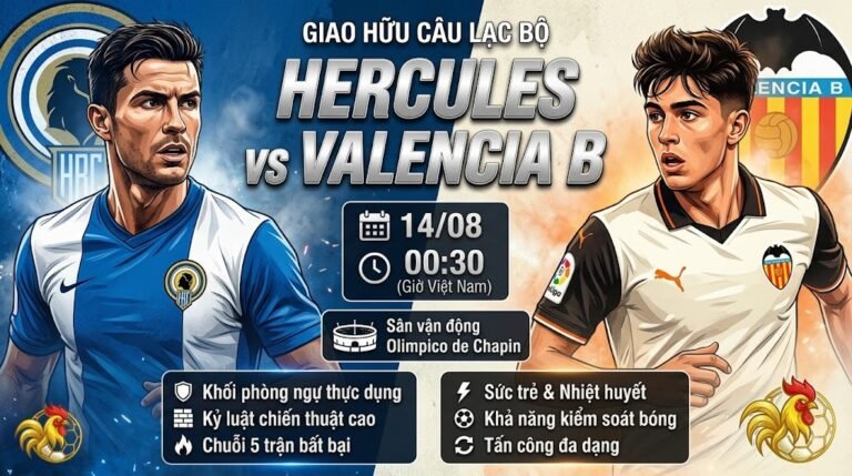 Nhận định kết quả trận đấu Hercules vs Valencia B, giao hữu câu lạc bộ lúc 00h30 ngày 14/08.