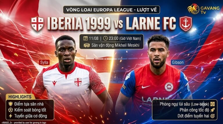 Nhận định trận đấu Iberia 1999 vs Larne tại vòng loại lượt về Europa League. Xem trực tiếp bóng đá tốc độ cao và cập nhật tỷ lệ kèo trên Gavang TV.